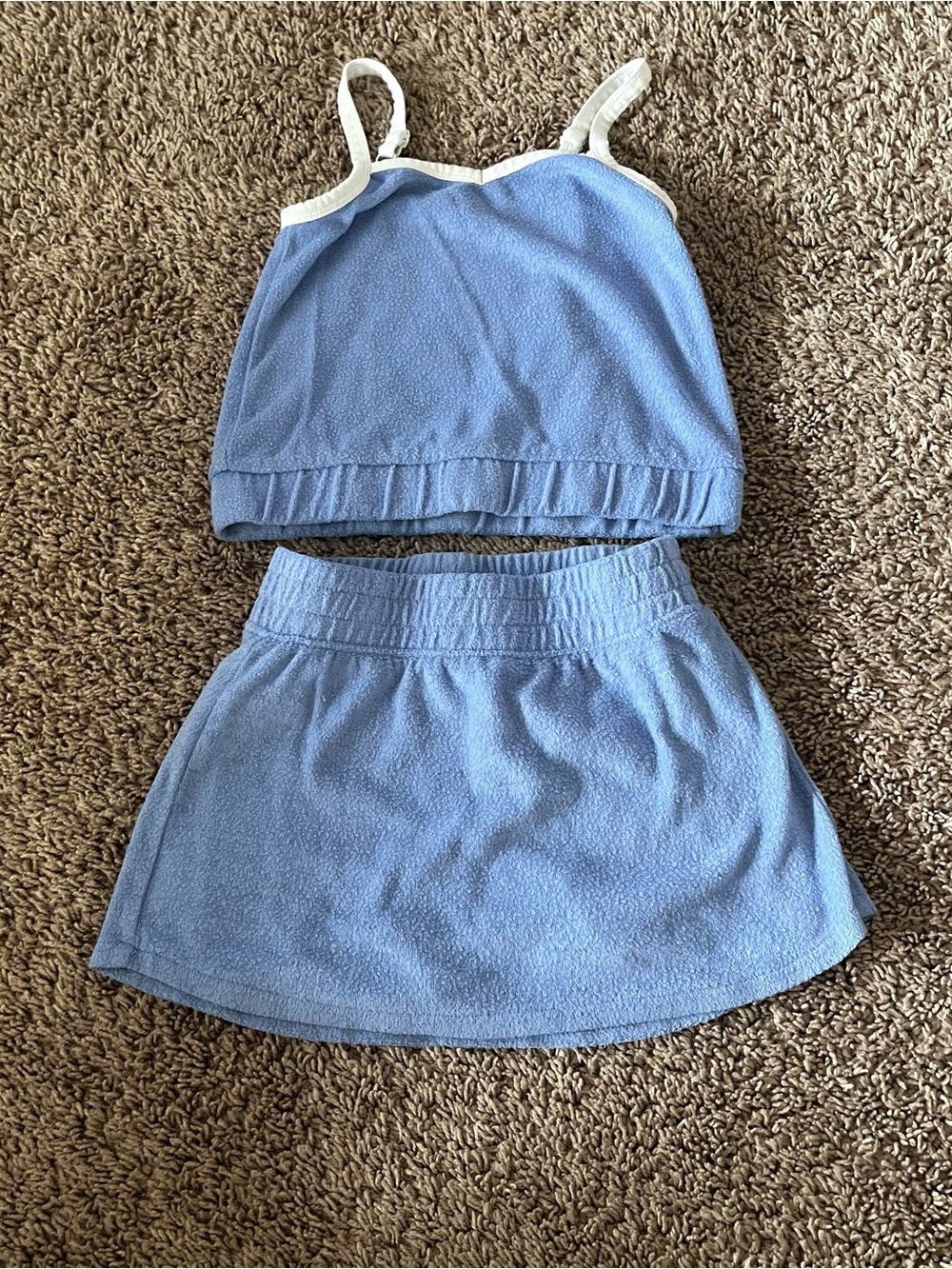 90 Degree Girls Blue Terry Skirt and Tank Set